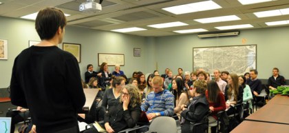 Q&A after queer history presentation at the U of C in 2014