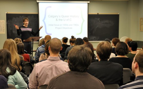 Kevin Allen beginning public presentation at U of C