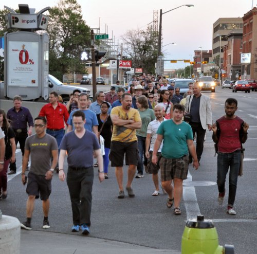 Larger than a Calgary Pride Parade in the 90s perhaps?